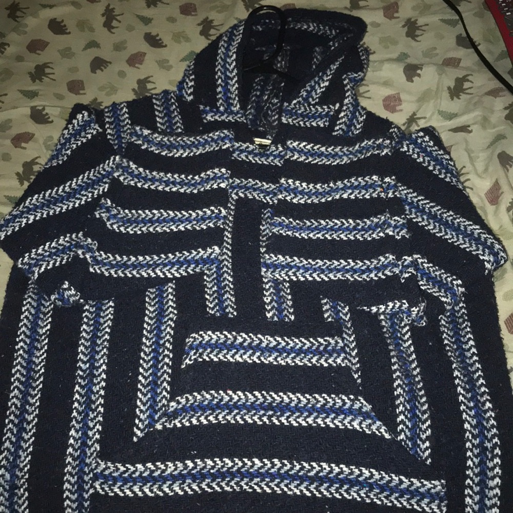 Baja Joe drug rug hoodie/ blue & white/ new